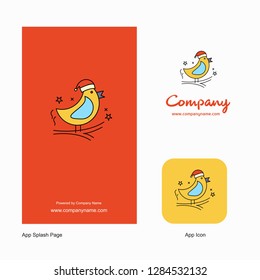 Bird  Company Logo App Icon and Splash Page Design. Creative Business App Design Elements