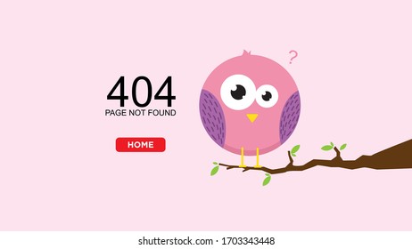 Bird Confused 404 Error Warning Page for Website Development 4K size Background