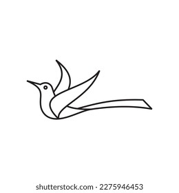 diseño de línea continua de pájaro sobre fondo blanco
