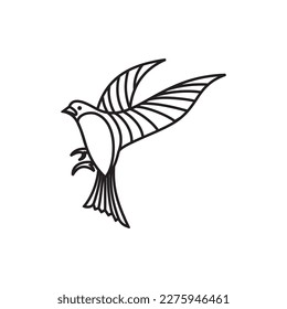 diseño de línea continua de pájaro sobre fondo blanco