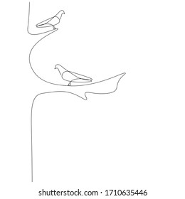 Bird continuous line drawing, vector illustration