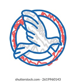 bird control doodle icon sketch vector. bird control sign. isolated symbol illustration