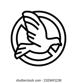 bird control line icon vector. bird control sign. isolated contour symbol black illustration