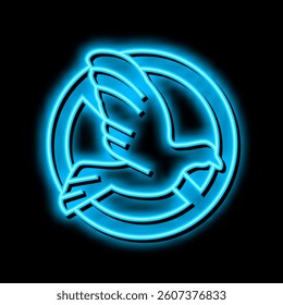 bird control neon light sign vector. bird control illustration