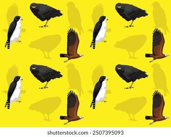 Bird Costa Rica Eagle Hawk Cartoon Cute Seamless Wallpaper Background