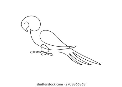 Pareja de pájaro continuo de una línea de dibujo de contorno minimalista Ilustración vectorial
