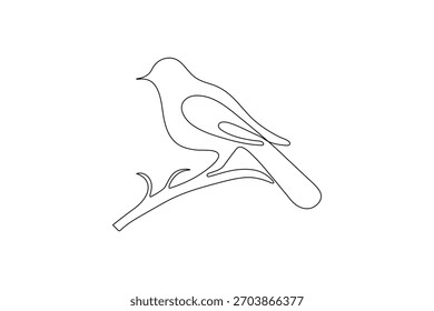 Pássaro casal contínuo uma linha desenho minimalista contorno vetor ilustração
