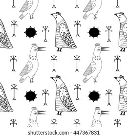 Bird couple seamless pattern. Vector  background template for your creative designs. 