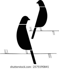 Bird couple silhouette design  illustration