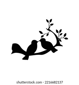 bird couple silhouette design. romantic icon vector illustration.