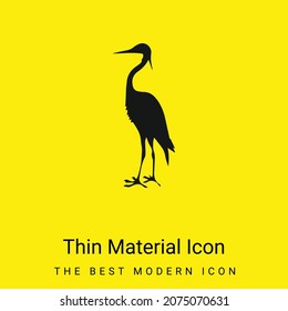 Bird Crane Shape minimal bright yellow material icon