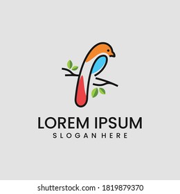 Icono creativo de pájaro inspiración del logo