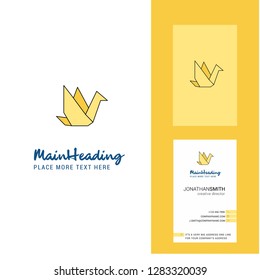 Bird Creative Logo and business card. vertical Design Vector