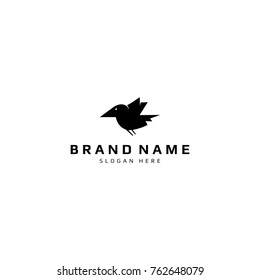 Bird Crow Raven Logo Template Stock Vector (Royalty Free) 762648079