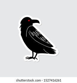 bird crow sticker or emblem vector illustration design. eps10