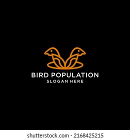 Bird crown logo icon design vector 