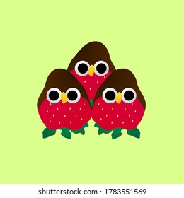 bird, Cute baby animal character illustration for kid t-shirt design or background