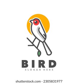 Bird cute charcter logo template