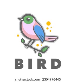 Bird cute mascot logo design