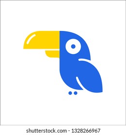 bird cute parrot logo vector illustration