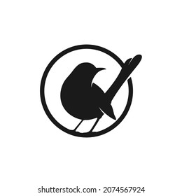 bird cute silhouette logo inspiration, 