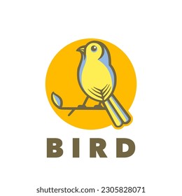 Bird cute simple logo template
