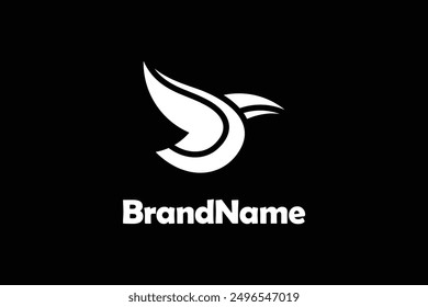 Bird D Logo Design Template. Creative Bird Logotype concept icon illustration.