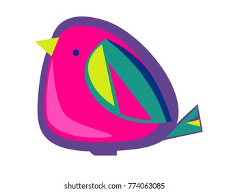 Bird Decor, Color Bird Vector Illustration