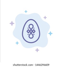 Bird, Decoration, Easter, Egg Blue Icon on Abstract Cloud Background