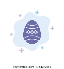Bird, Decoration, Easter, Egg Blue Icon on Abstract Cloud Background