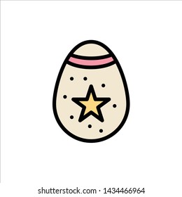 Bird, Decoration, Easter, Egg  Flat Color Icon. Vector icon banner Template