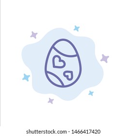Bird, Decoration, Easter, Egg, Heart Blue Icon on Abstract Cloud Background. Vector Icon Template background