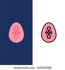 Bird, Decoration, Easter, Egg  Icons. Flat and Line Filled Icon Set Vector Blue Background