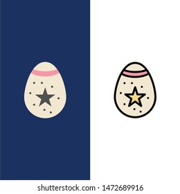 Bird, Decoration, Easter, Egg  Icons. Flat and Line Filled Icon Set Vector Blue Background