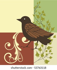 Bird with decorative elements