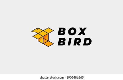 Bird Delivery Logo Vector Icon Design Illustration