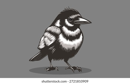 ein Vogeldesign in Schwarz-Weiß