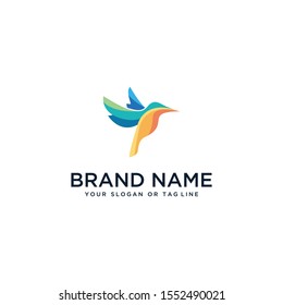 bird design logo in full color vector style template