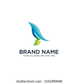 bird design logo in full color vector style template