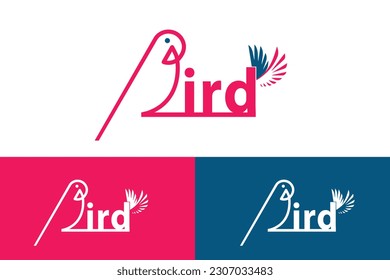 Bird Design Logo. Bird typography Text Vector