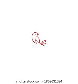 bird design logo vector red