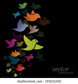 Bird design on black background -  Vector Illustration