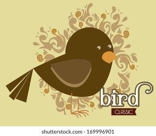 bird design  over  beige  background vector illustration 
