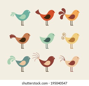 Bird design over beige background, vector illustration