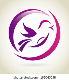 Bird design over beige background, vector illustration