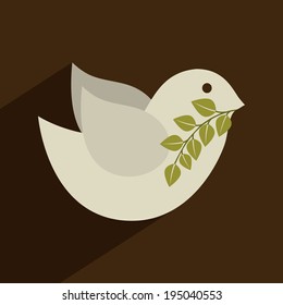 Bird design over brown background, vector illustration