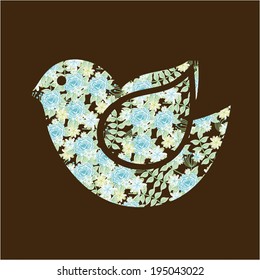 Bird design over brown background, vector illustration