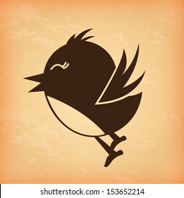 bird design over cream background vector illustration 