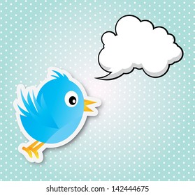 bird design over dotted background vector illustration