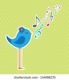 bird design over dotted background vector illustration